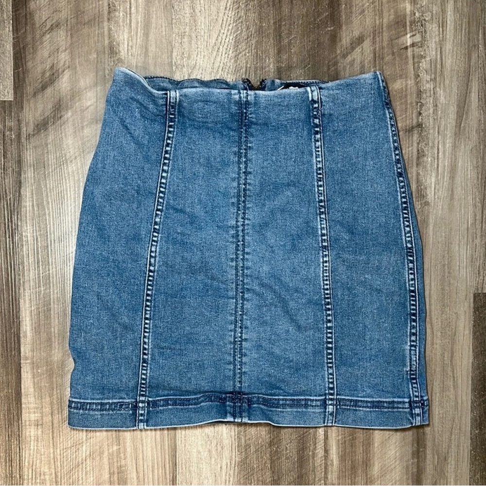 Free People Denim Modern Femme Mini Skirt - Dark Blue - Picture 10 of 11